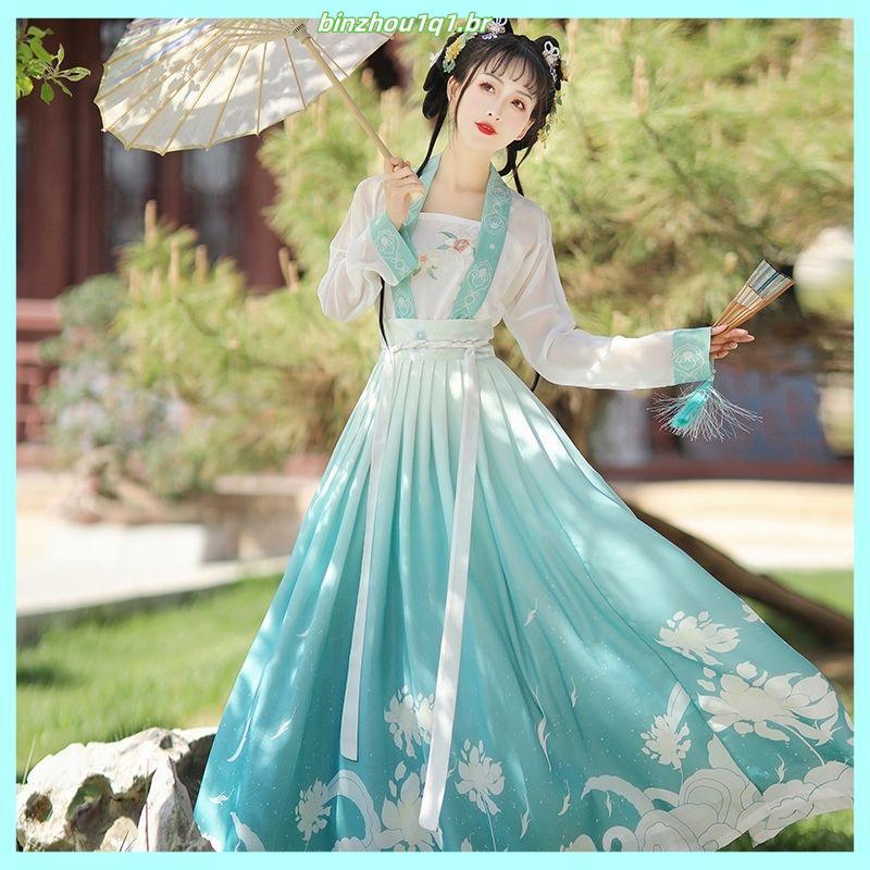 Yunmeng xadrez feito em Tang espartilho saia Hanfu feminino adulto estilo antigo feminino estudante diário palco desempe
