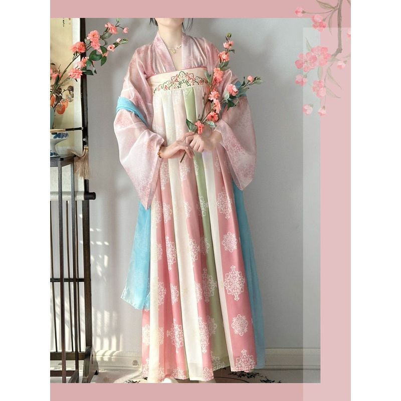 Yun Qing Camisa Loja Estilo Original Hanfu Mulheres [Desa Dinastia Hua] Feito Recuperação Saia Completa de Uma Peça Esti