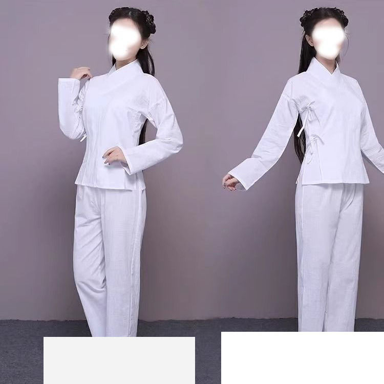 Hanfu roupas médias meninas gola cruzada traje antigo Tang terno pijamas chineses Ming feito jaqueta saia roupa interior