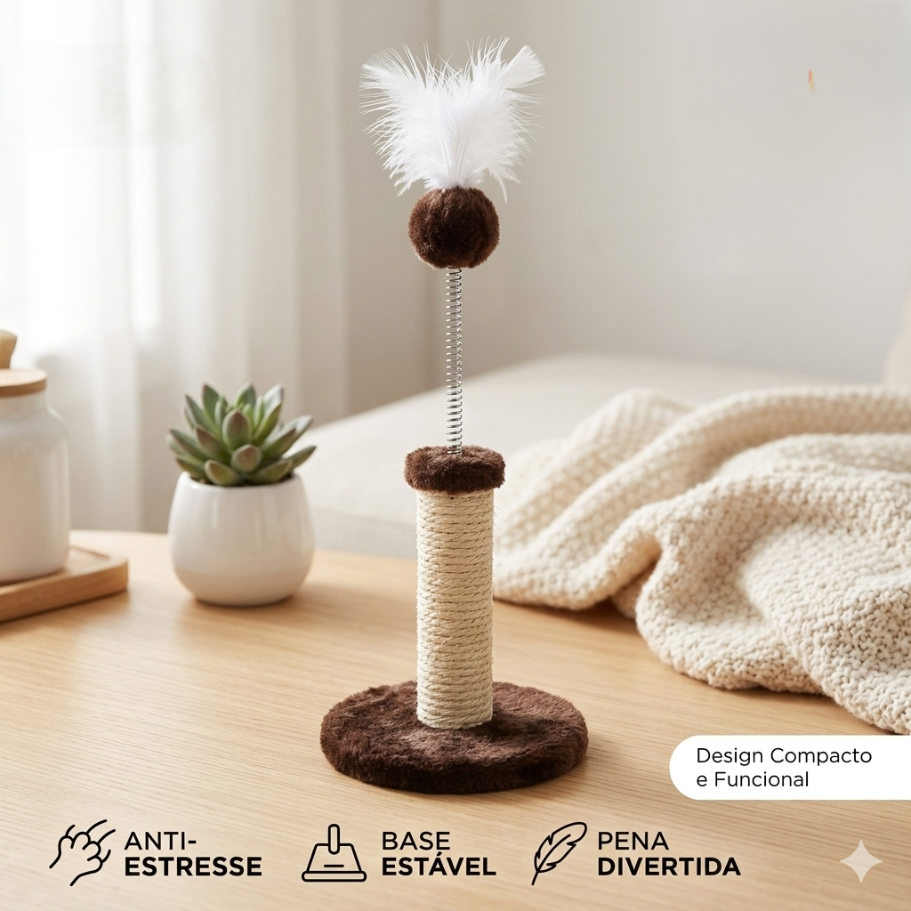 Arranhador Para Gato Brinquedo Interativo Poste Sisal Lisa