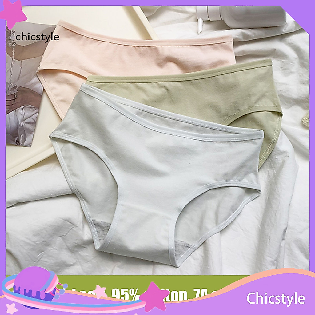 Women's Panties Underwear Women’s Cotton Mid Waist Full Coverage Stretch Briefs Soft Breathable Hipster for Ladies –