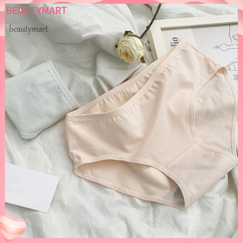 Breathable Women's Panties Underwear Women’s Cotton Mid Waist Full Coverage Stretch Briefs Soft Hipster for Ladies for