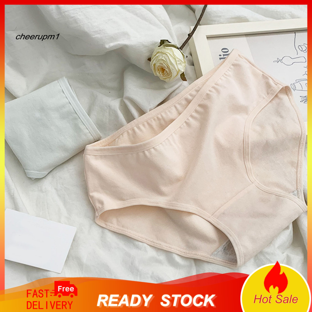Simple Design Women's Underwear Women’s Cotton Mid Waist Full Coverage Stretch Briefs Soft Breathable Hipster for Ladi