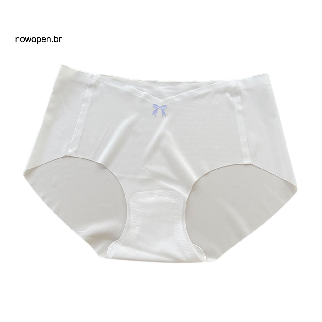 Women Panties Briefs Ultra-thin Seamless Ice Silk Women’s Mid-waist Breathable Underwear Soft Stretchy Invisible Comfo