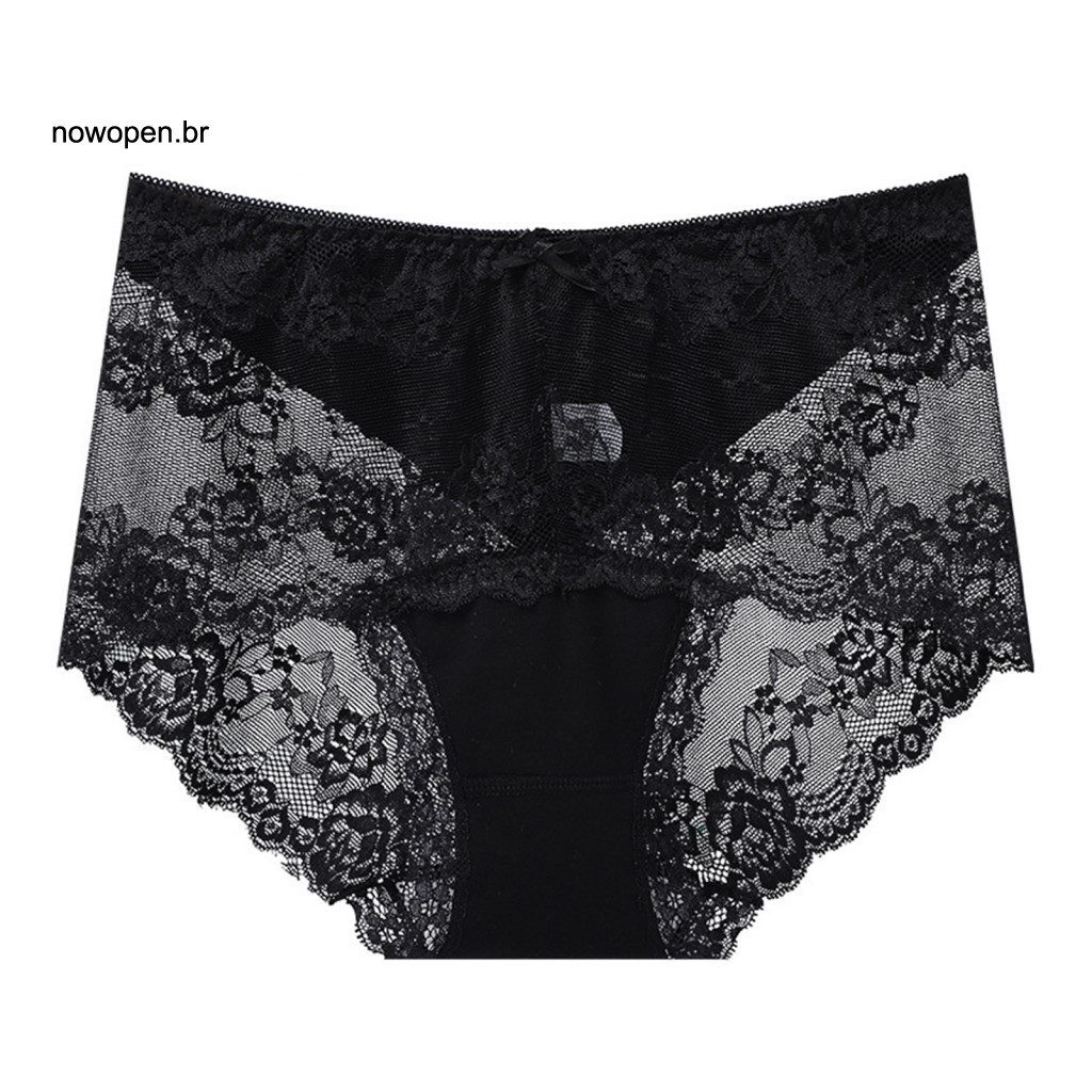 Lace Panties Lady Briefs Women’s Mid Waist Breathable Butt-lift Sport Underwear Moisture-wicking Hollow Out Comfortabl