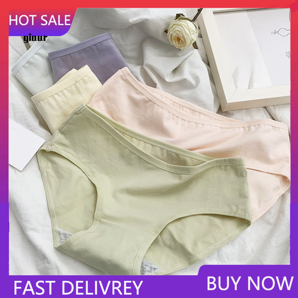 Perfect Fit Women's Underwear Elastic Panties Women’s Cotton Mid Waist Full Coverage Stretch Briefs Soft Breathable Hi