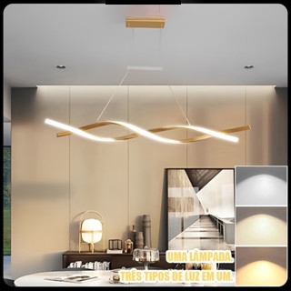 The minimalist double gold pendant lamp, black Led chandelier, is an elegant home decoration for the dining room