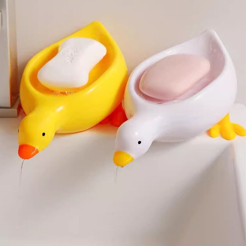 Bandeja De Sabão Auto-Drenagem Rack Cute Duck Criativo Em Forma De Pato Para Banheiro De Ducha Banheira De Cozinha Sink Tray Bracket