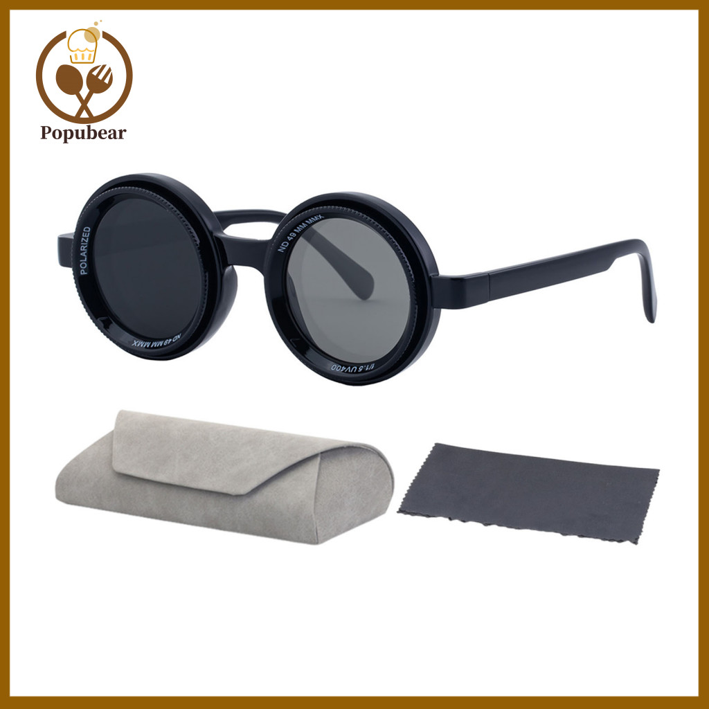 Adjustable Tint Control Sunglasses Nd Filter Polarized Round with for Men Women – Retro Style Perfect for Driving