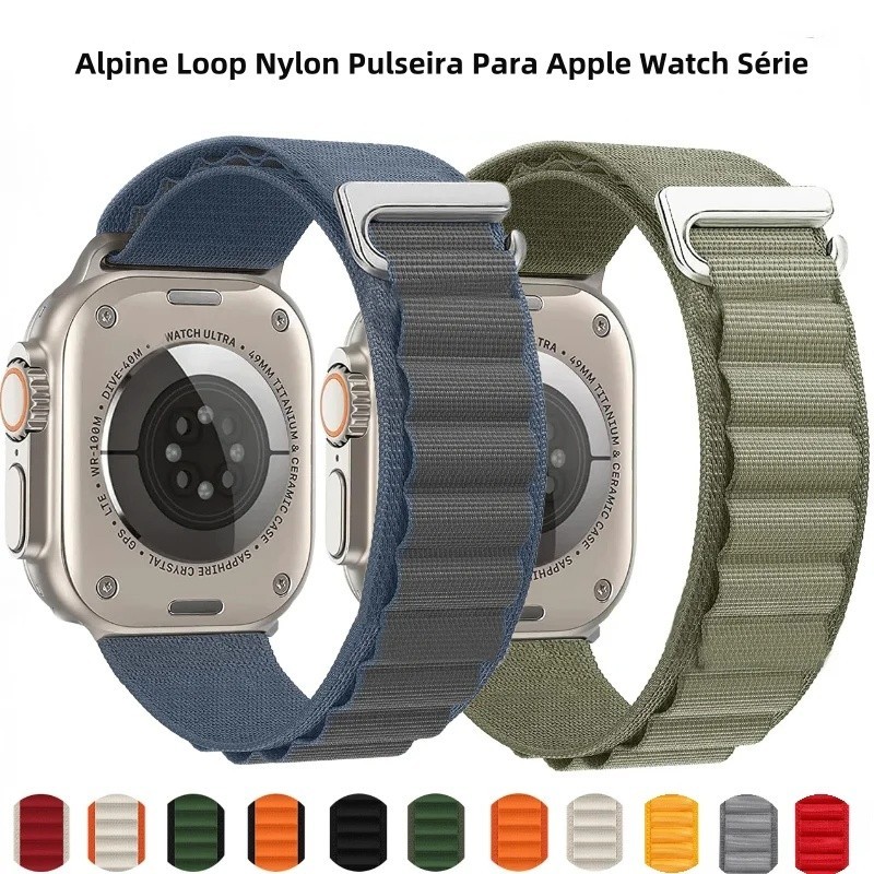 Alpine Loop Nylon Pulseira Para Apple Watch Ultra 49mm 44mm 45mm 41mm 40mm 38mm iWatch 10 11 42mm 46mm Esportiva