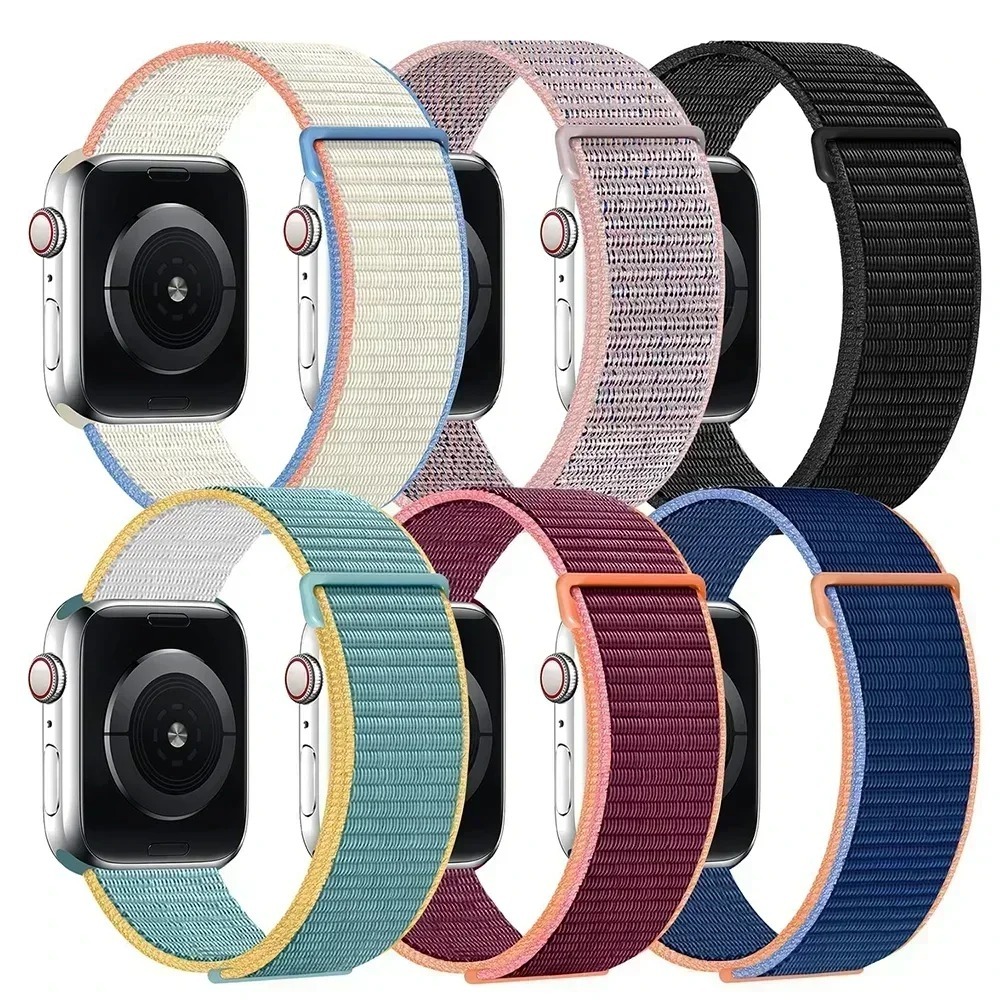 Pulseira Esportiva Nylon Loop Ajustável Watch Series 1-9 SE Ultra 38/40/41/42/44/45/49mm