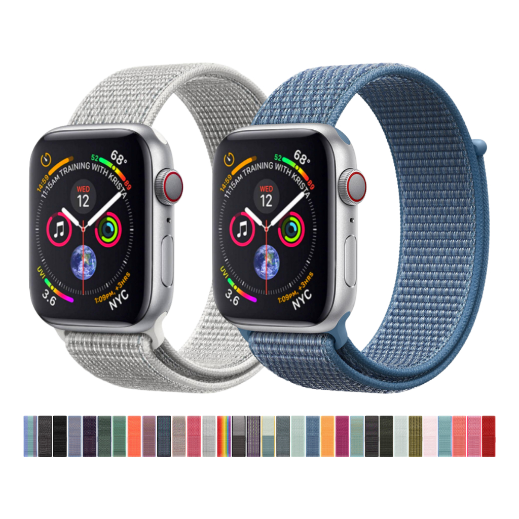 Pulseira de Nylon Compatível com Relógios Apple Watch 45mm 44mm 42mm 41mm 40mm 38mm