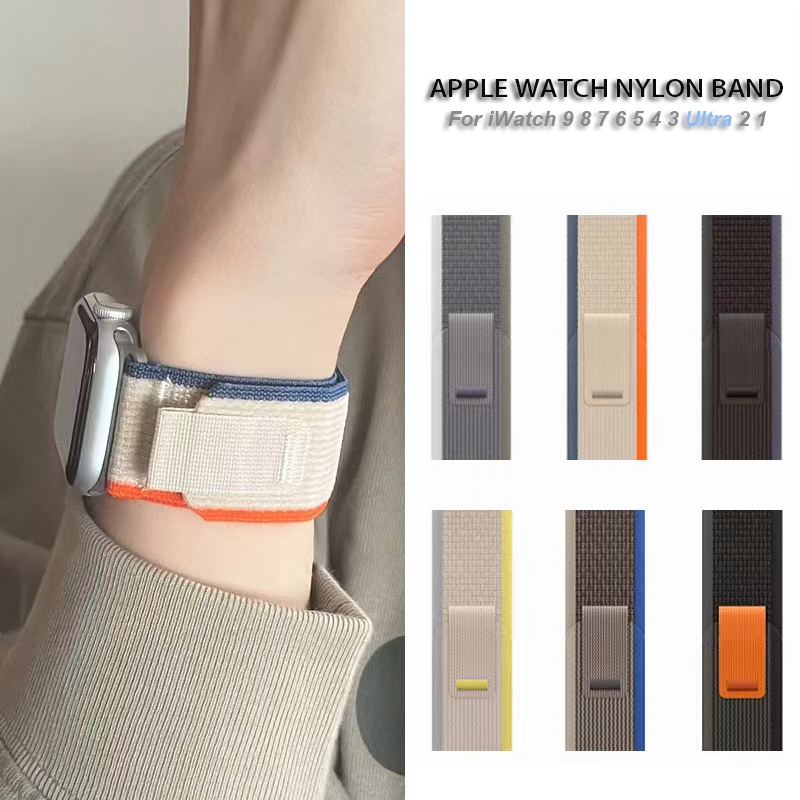 Pulseira Loop Nylon Laço de Trilha Para Apple Watch Relogio Ultra 49mm S11 10 46mm iWatch  Band 38/40mm 41/42mm 44/45mm