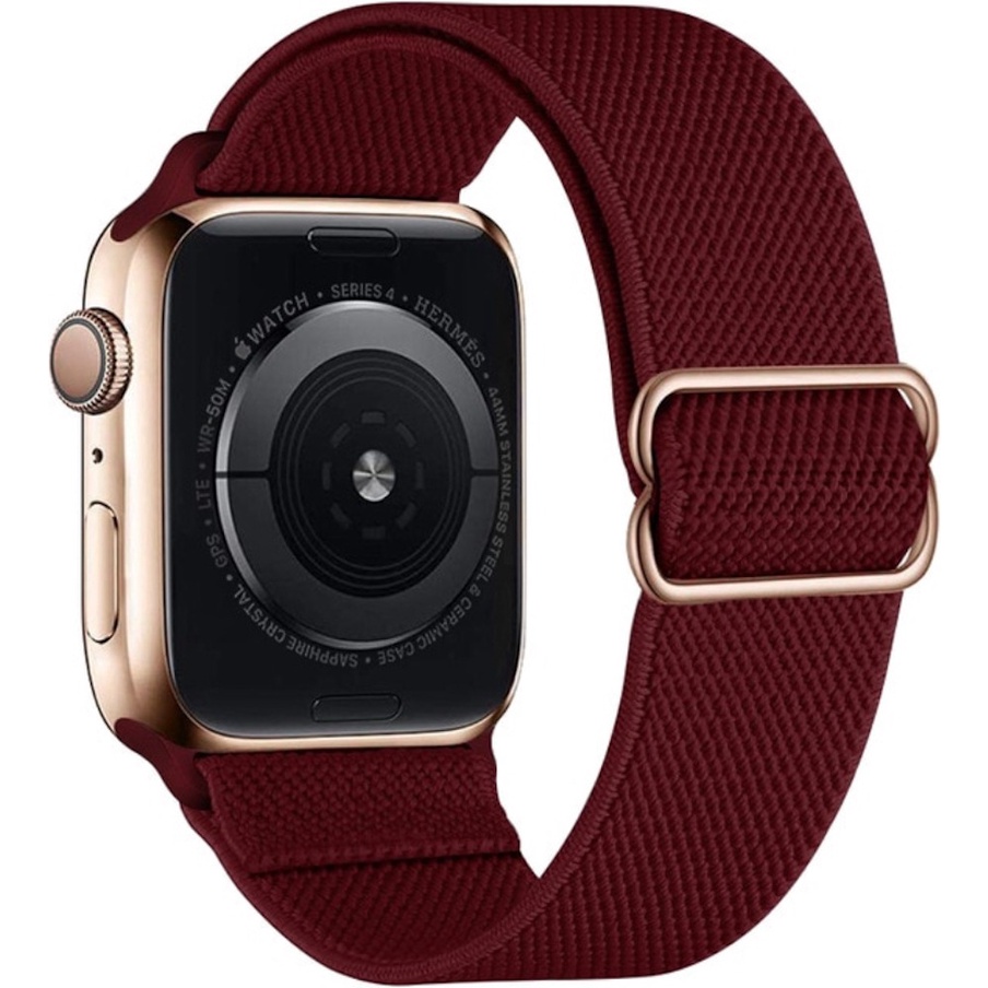 Pulseira Nylon Solo Vermelho Bordô Compatível Com Apple Watch - NÃO É O RELÓGIO