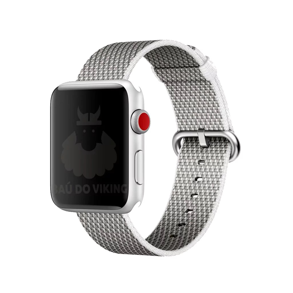 Pulseira Nylon Fecho Branco-Xadrez Compatível com Apple Watch - NÃO É O RELÓGIO
