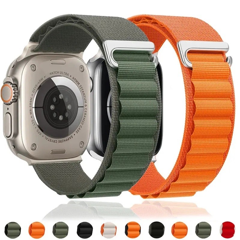 Smartwatch Alpine Loop Pulseira Para Apple Watch 40mm 44mm 41mm 38mm 49mm 45mm iWatch 10 11 42mm 46mm Nylon Esportiva