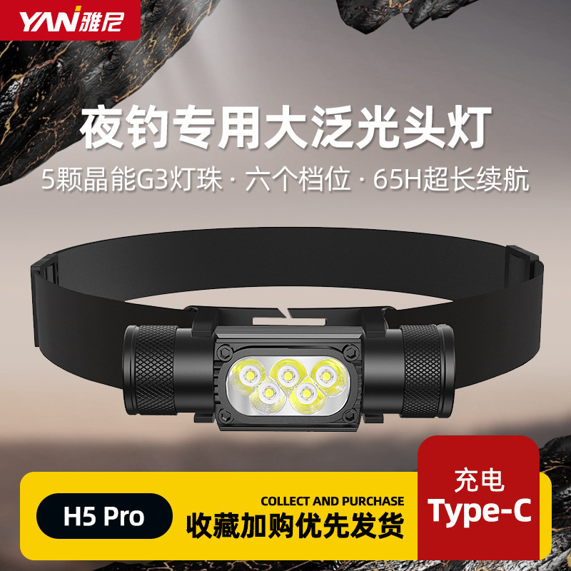 [Spot Goods] Yani2026New floodlight headlamp, ultra-bright head-mounted flashlight, ultra-long battery life, specialized