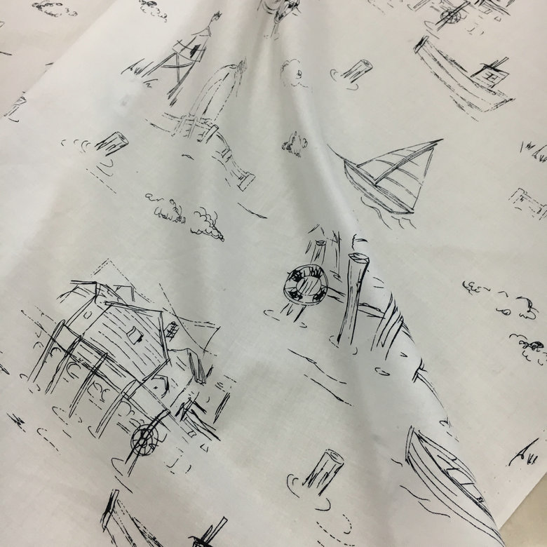 Camisa de algodão branca de alta contagem tecido novo estilo fresco esboço à mão livre pintura impresso vestido de algod