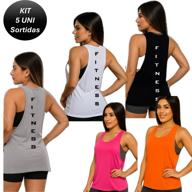 Kit Regata Feminina Academia Caminhada Corrida Fitness Tapa BumBum