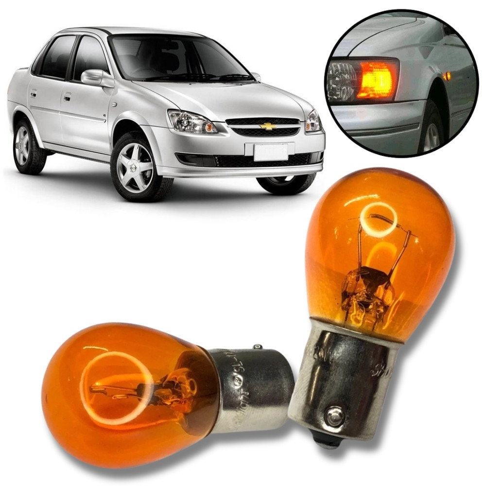 Par Lâmpadas Pisca Seta 1 Polo Ambar 12v GM Corsa Classic