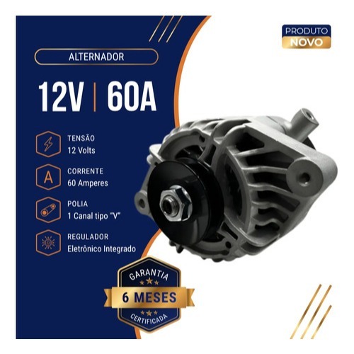 Alternador Corsa Classic Celta Sem Ar 12v 60a Polia V