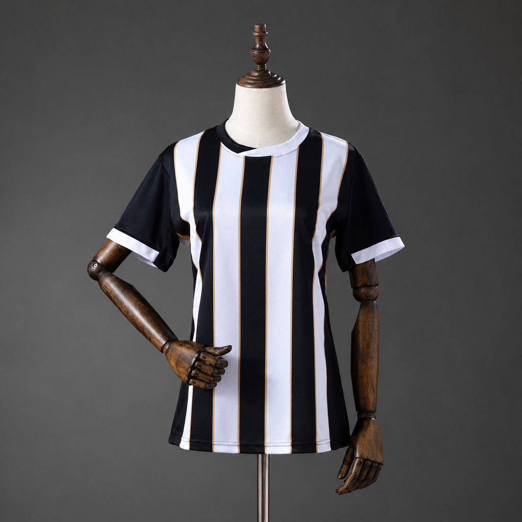 Camisa Baby Look Feminina Listrada Preto e Branco 26/27 Modelo Esportivo Casual P ao 2XL