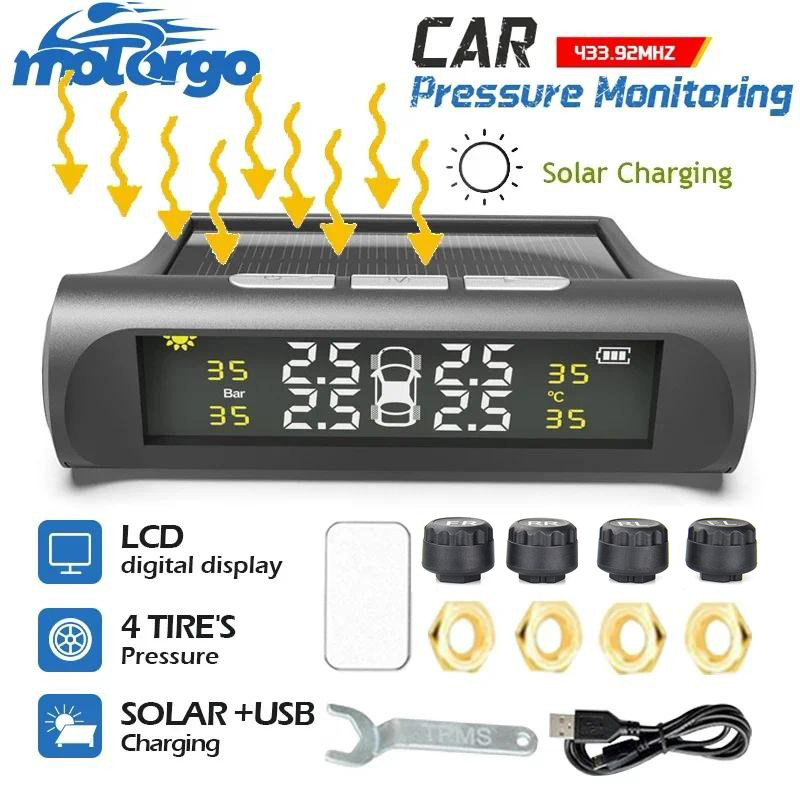 Novo TPMS Monitor de Pressão de Pneus Inteligente para Carros com Monitoramento em Tempo Real, Detector de Pressão de