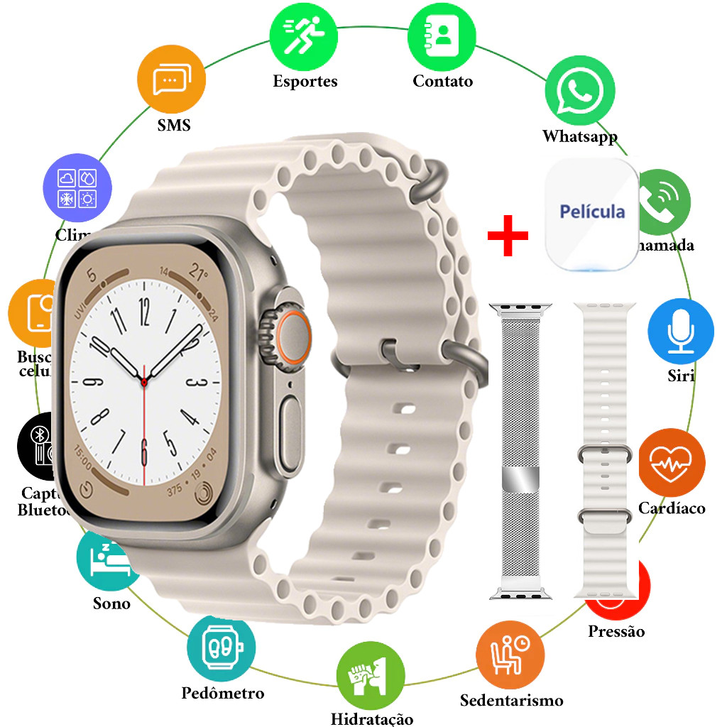 Novo Smartwatch S9 PRO MAX  Monitoramento Cardíaco em Tempo Real + Calculadora Mini – Ideal para Rotina Fitness
