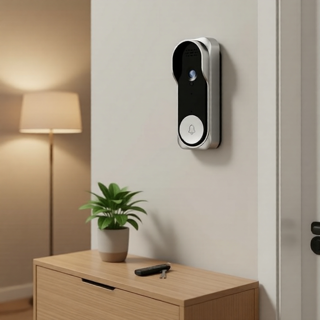 Campainha de Vídeo Inteligente Sem Fio com Tela de 4,3 pol., Monitoramento em Tempo Real, Visão Noturna e Slot para