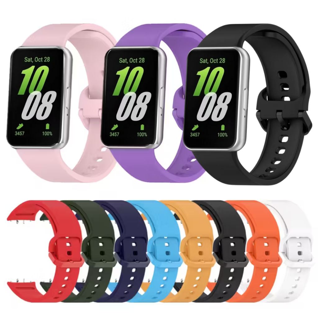 Pulseira Fecho Silicone Confortável Para Relogio Samsung Galaxy Fit 3 SM R-390 Várias Cores
