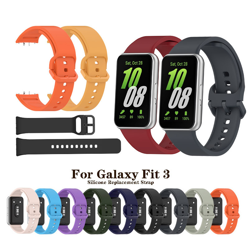 Pulseira Para Samsung Galaxy Fit 3 Sm-R 390 Metal Cor Silicone Inteligente De Liberação Rápida