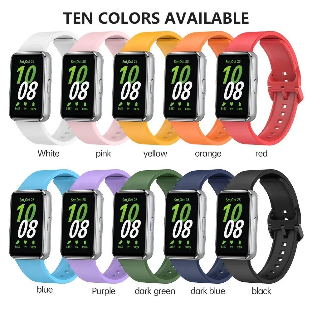 Pulseira para Samsung Galaxy Fit 3 Sm-R 390 silicone de cor de metal pulseira inteligente pulseira de liberação rápida