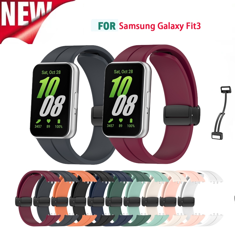 Pulseira De Fivela Magnética De Silicone Para Samsung Galaxy Fit3 Fit 3 SM-R390 Relógio Colorida Doce Esportiva