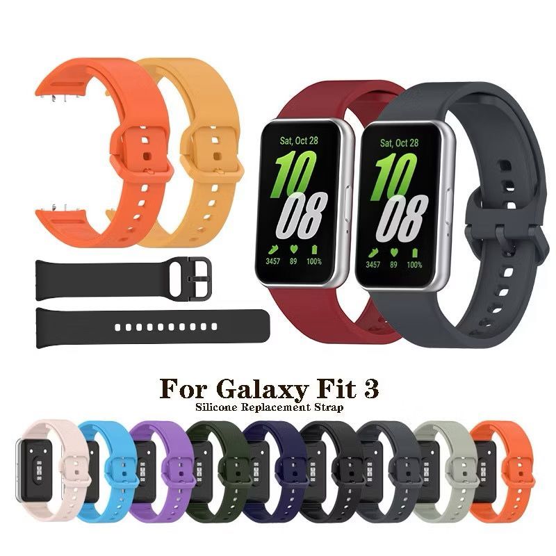 Pulseira para  Galaxy Fit 3 Sm-R 390 pulseira de silicone de cor de metal pulseira inteligente