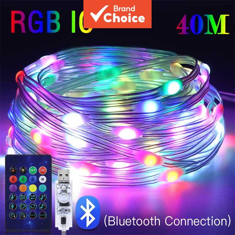 20m Luzes de Fada USB LED Bluetooth RGBIC Dreamcolor para Festas, Natal, Casamentos e Decoração de Camping