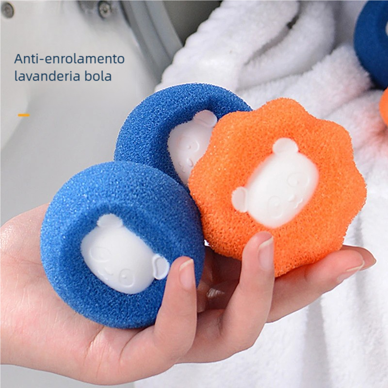 4pcs Panda Balls 6cm-Removedor de pêlos de máquina de lavar!Simples Prático, pode remover eficazmente o cabelo e a penug