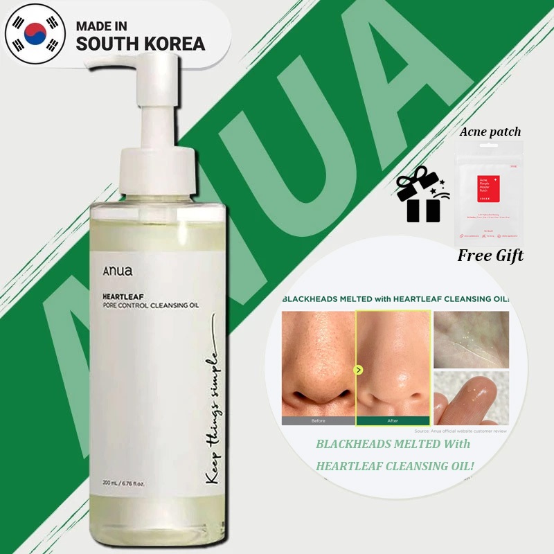 Anua Heartleaf Pore Control Cleansing Oil Remove Eficazmente Cravos Remove Profundamente Maquiagem 200ML