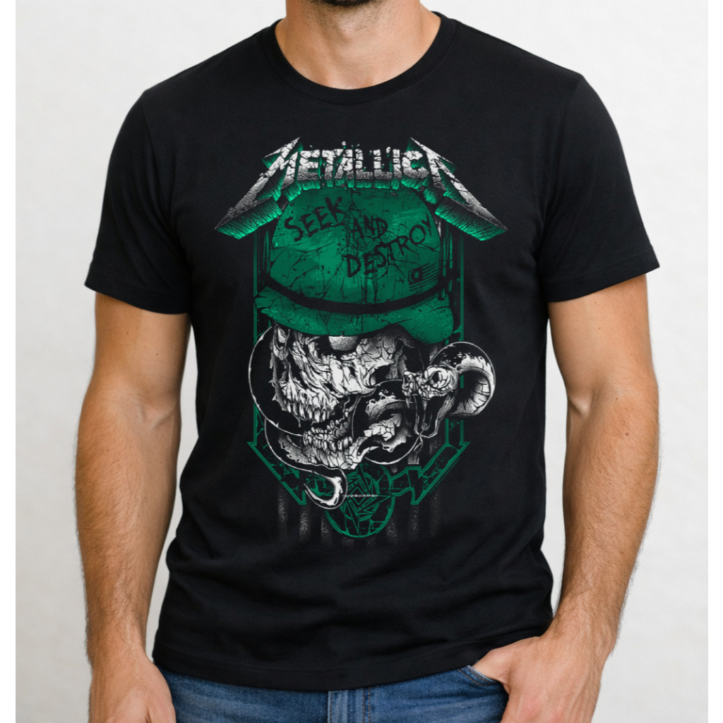 Camiseta Metalica Rock And Roll Banda Confortavel Blusa Diversas Camisa Basica