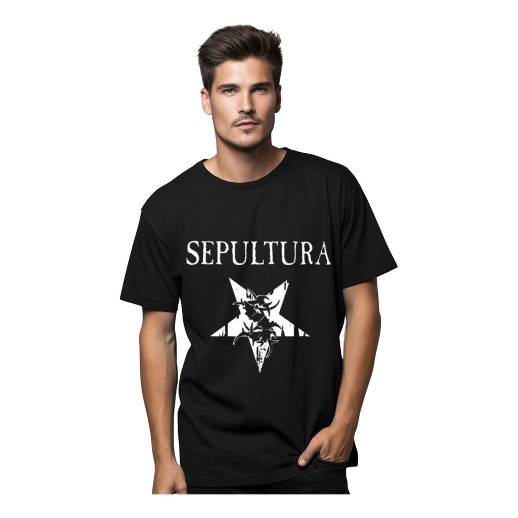 Camiseta Básica Sepultura Banda Rock Heavy Metal Groove