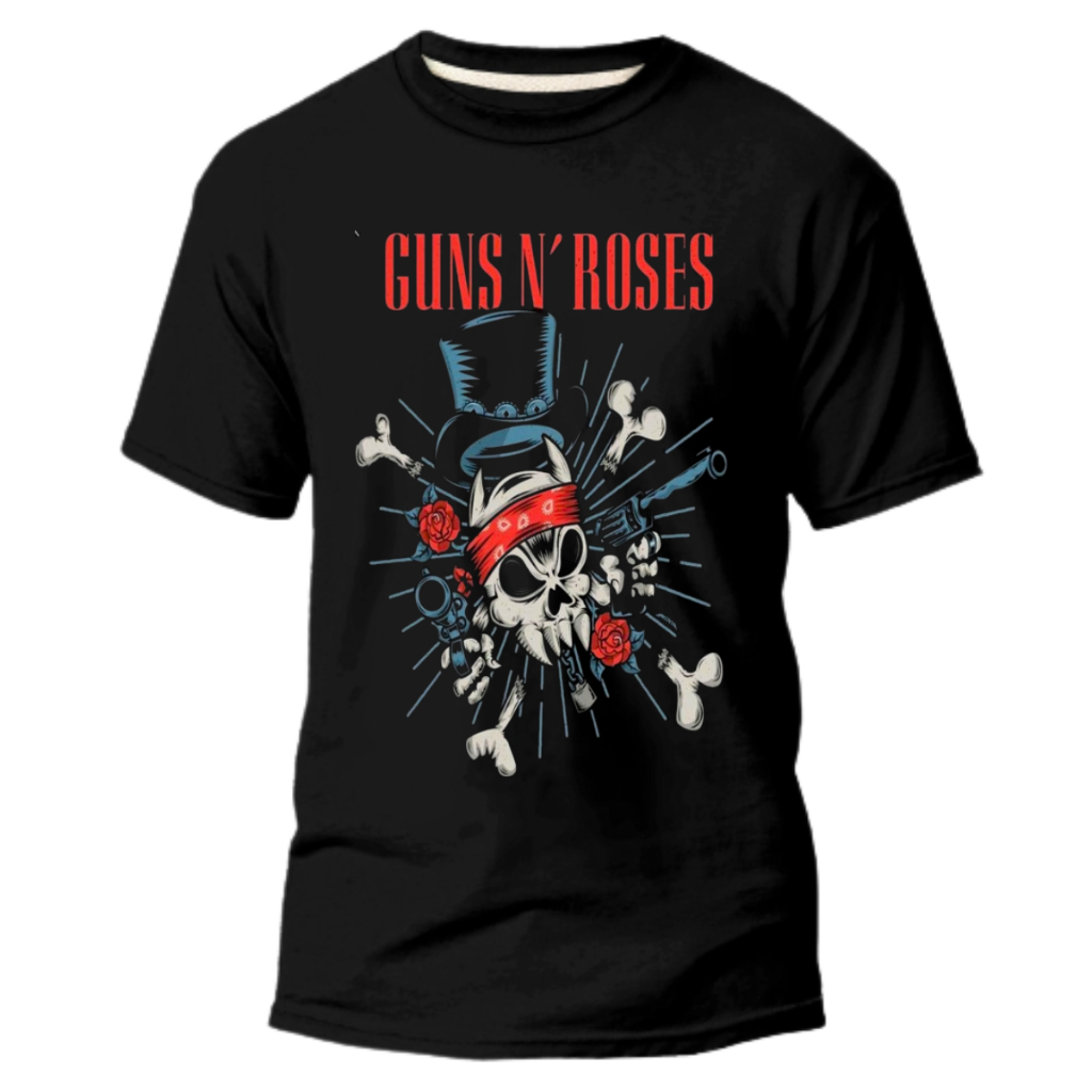 Camisa Guns N Rose Banda De Rock Camiseta Básica 100% Algodão