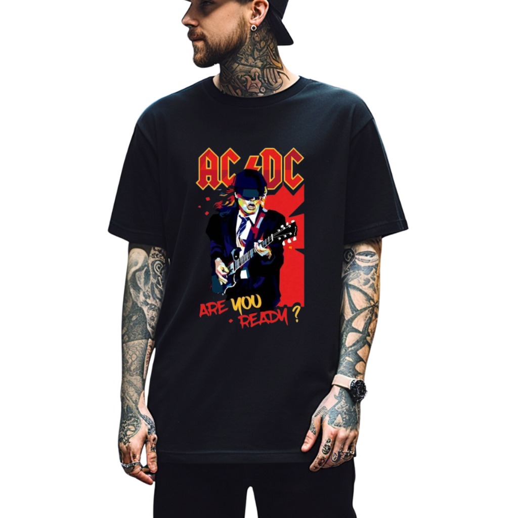 Camisa Camiseta Básica Banda Ac Dc  And Rock Unissex Algodão  Malha Envio Rápido