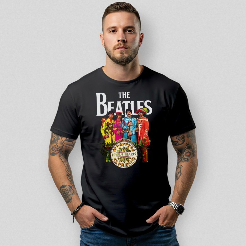 Camiseta Básica Masculina Academia Banda Rock The Beatles Algodão Premium Confortável Casual Estilo