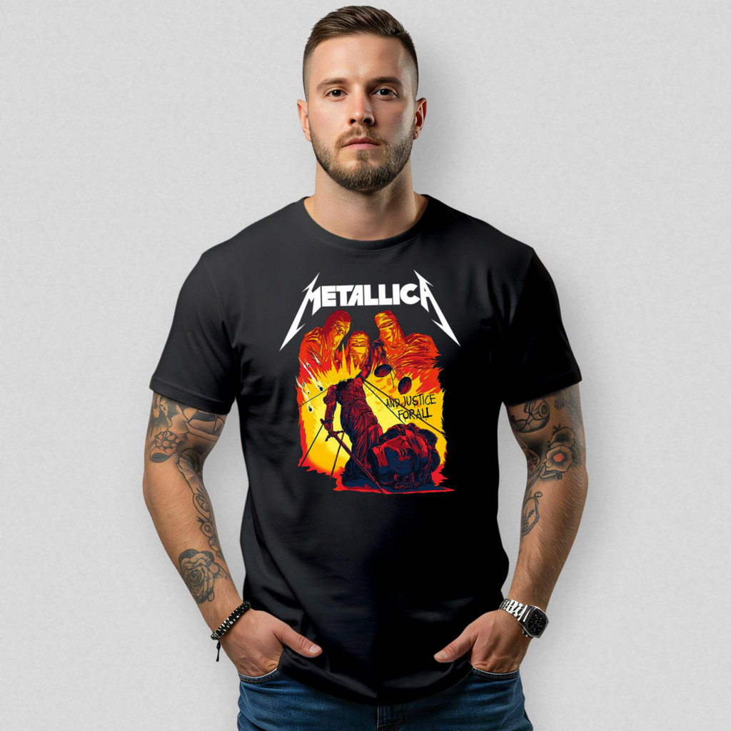 Camiseta Básica Masculina Academia Rock Street Metallica Algodão Premium Conforto Casual Bandas