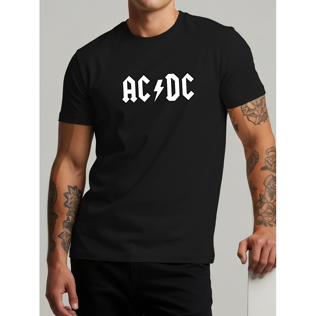 Camiseta Masculina Estampada AC/DC Básica Rock Banda Premium Básica 100% Algodão