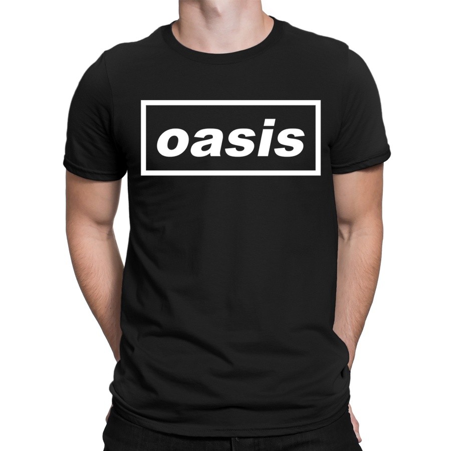 Camiseta Básica Masculina Oasis Banda de Rock 100% Algodão Lançamento