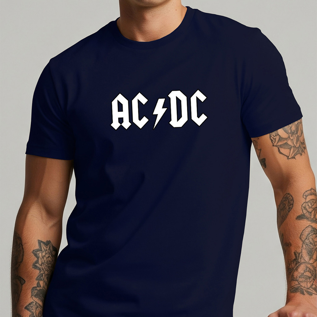 Camiseta Masculina Estampa ACDC Básica Rock Banda Premium Básica 100% Algodão