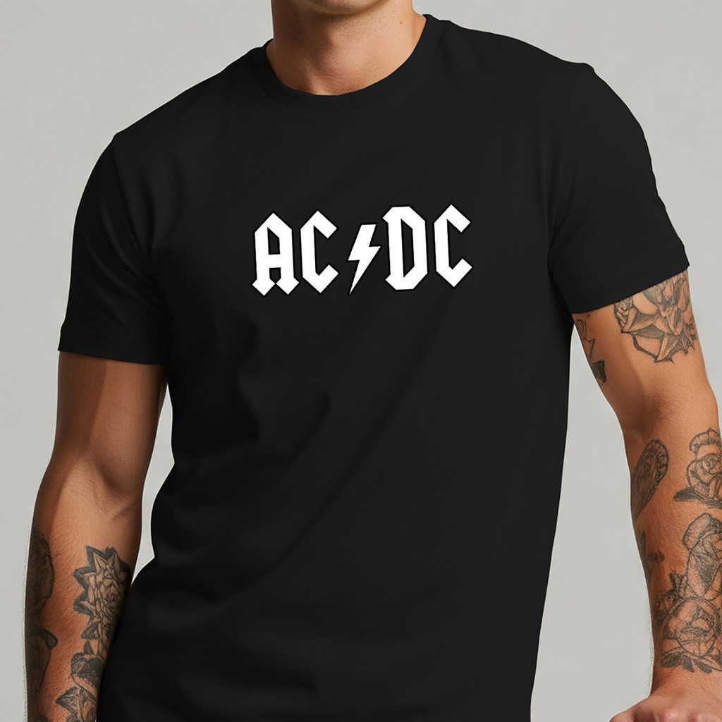 Camiseta Masculina ACDC Rock Banda Premium Básica 100% Algodão