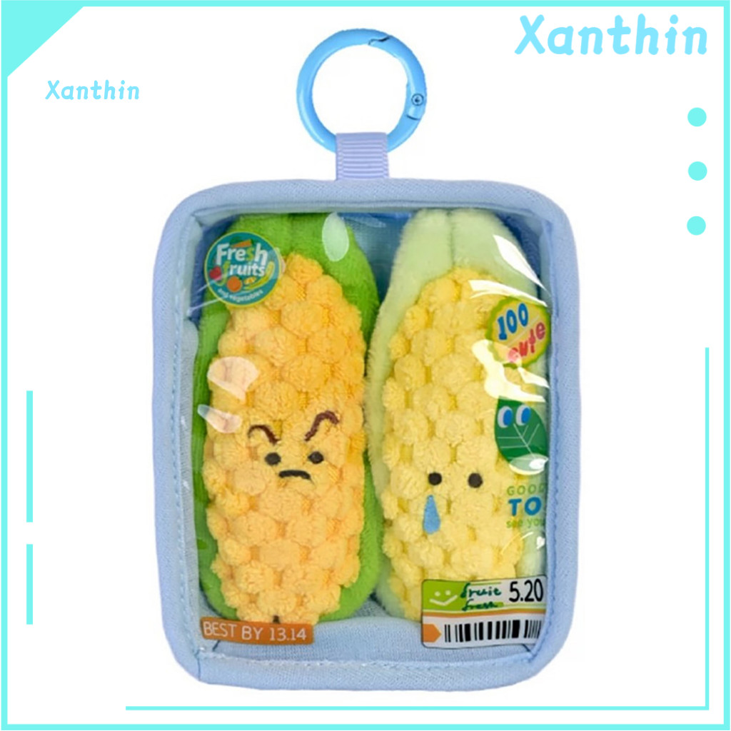 Soft Plush Keychain Fruit Cute Vegetable Bag Charm with Smiling Face Doll Storage Pendant Hanging Ring for Backpack for