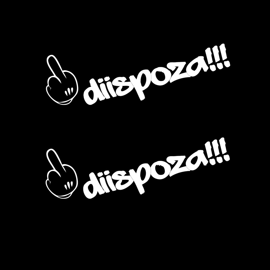 2 Adesivos Dedo do Mickey + Diispoza!!! 14cmx4 cm - Branco