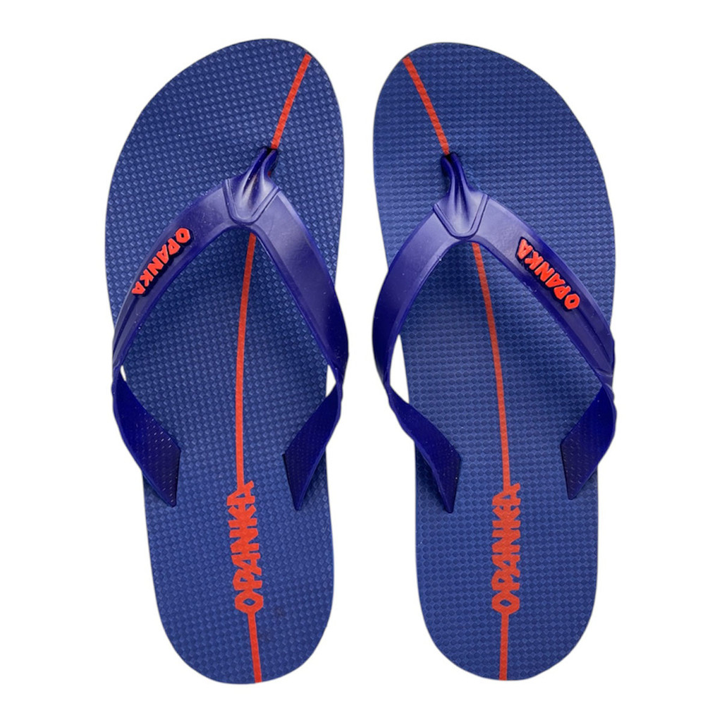 Sandalia Opanka Masculina Chinelo Dedo Flex Azul Branco 7154
